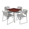 Kee Kee Square Table & Chair Set, Wood, Metal, Polypropylene Top TB3030CHBPCM44GY - alternate 1